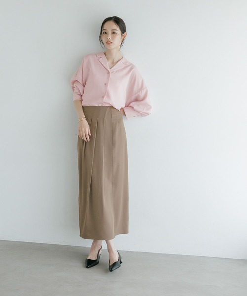 Andemiu(アンデミュウ)の「タックラップフウナロースカート/1057297(スカート・レディース・ブラック/ブラウン・MEDIUM/SMALL)」の17枚目の写真