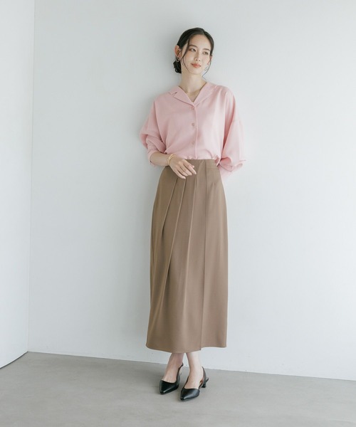 Andemiu(アンデミュウ)の「タックラップフウナロースカート/1057297(スカート・レディース・ブラック/ブラウン・MEDIUM/SMALL)」の18枚目の写真