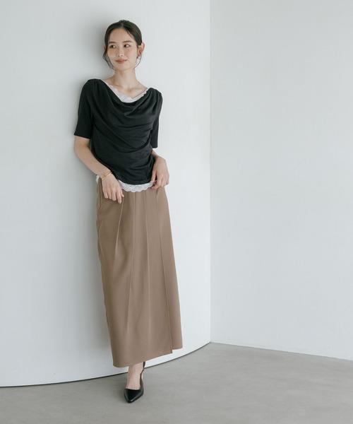 Andemiu(アンデミュウ)の「タックラップフウナロースカート/1057297(スカート・レディース・ブラック/ブラウン・MEDIUM/SMALL)」の22枚目の写真