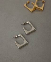 スクエアフープピアス