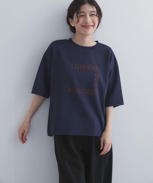 URBAN RESEARCH DOORS(アーバンリサーチドアーズ)の「速乾裏毛ロゴプルオーバー(Tシャツ/カットソー・レディース・ネイビー/ナチュラル・FREE)」の2枚目の写真