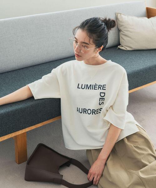 URBAN RESEARCH DOORS(アーバンリサーチドアーズ)の「速乾裏毛ロゴプルオーバー(Tシャツ/カットソー・レディース・ネイビー/ナチュラル・FREE)」の5枚目の写真