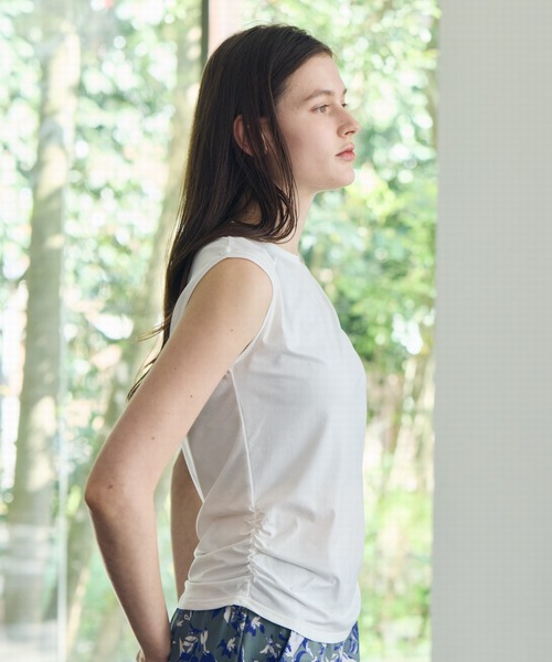 Julier Yoga and Relax(ジュリエヨガアンドリラックス)の「Julier (定番)ライトプライム ライトフィットタンクトップ(タンクトップ・レディース・ブルー/ホワイト/ネイビー・FREE)」の21枚目の写真