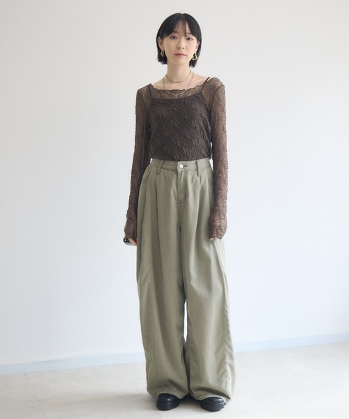 Paradise Picnic(パラダイスピクニック)の「TRANOI. カーブカラーデニムパンツ(デニムパンツ・レディース・カーキ/ブルー・SMALL/MEDIUM)」の6枚目の写真