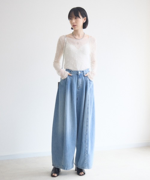 Paradise Picnic(パラダイスピクニック)の「TRANOI. カーブカラーデニムパンツ(デニムパンツ・レディース・カーキ/ブルー・SMALL/MEDIUM)」の13枚目の写真