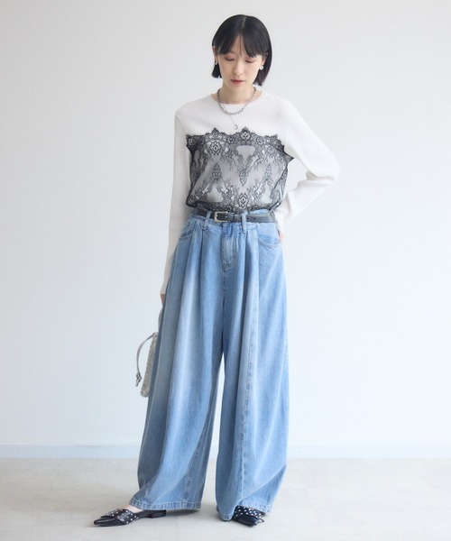 Paradise Picnic(パラダイスピクニック)の「TRANOI. カーブカラーデニムパンツ(デニムパンツ・レディース・カーキ/ブルー・SMALL/MEDIUM)」の14枚目の写真