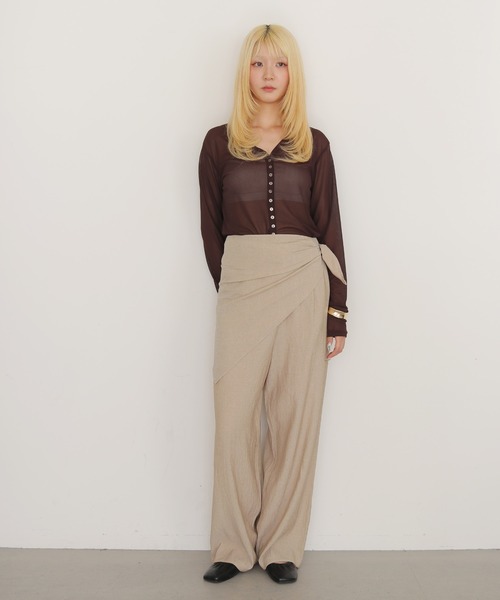 cheriella(シェリエラ)の「【cheriella】スカーフ付きレイヤードスラックス SCARF LAYERED SLACKS(スラックス・レディース・チャコールグレー/ベージュ・FREE)」の17枚目の写真
