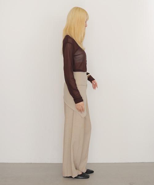 cheriella(シェリエラ)の「【cheriella】スカーフ付きレイヤードスラックス SCARF LAYERED SLACKS(スラックス・レディース・チャコールグレー/ベージュ・FREE)」の19枚目の写真
