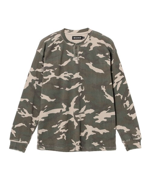 BEAMS T(ビームスティー)の「Camo Waffle Henley Neck Long Sleeve T-shirt(Tシャツ/カットソー・メンズ・その他1/その他・X-LARGE/SMALL/LARGE/MEDIUM)」の1枚目の写真