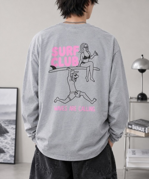 Bling Leads(ブリングリーズ)の「【Bls】 【ZM】【Bling Leads】サーフプリント アソート天竺ロンTEE(Tシャツ/カットソー・メンズ・ライトグレー・FREE)」の3枚目の写真