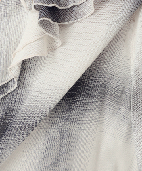 B.C STOCK(ベーセーストック)の「手洗い可 / SHEER CHECK FRILL ブラウス(シャツ/ブラウス・レディース・ブラック系その他/チョコ/ブラック・FREE)」の11枚目の写真