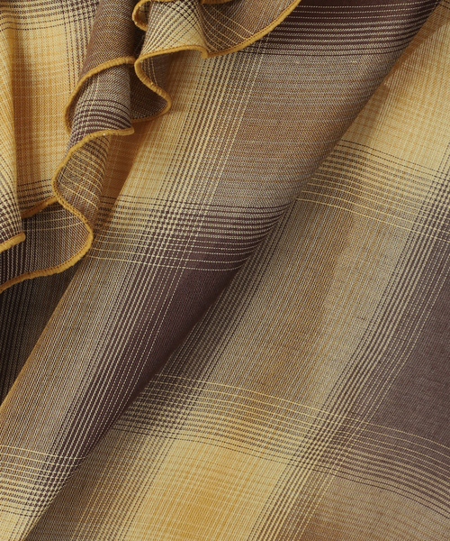 B.C STOCK(ベーセーストック)の「手洗い可 / SHEER CHECK FRILL ブラウス(シャツ/ブラウス・レディース・ブラック系その他/チョコ/ブラック・FREE)」の5枚目の写真