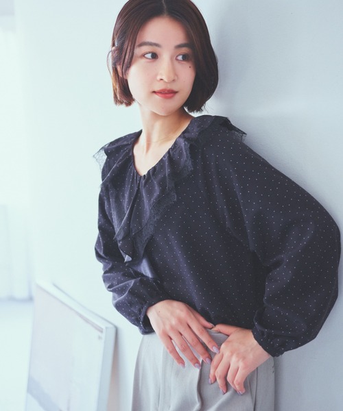 Ruffles everyday ruffle blouse / UV‑cut, быстро впитывающая и сохнущая, холодящее ощущение при прикосновении