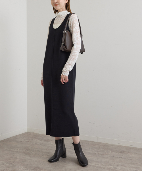 U by SPICK&SPAN(ユーバイスピックアンドスパン)の「2WAYニットロングワンピース(ワンピース・レディース・ブラック/ベージュ・FREE)」の8枚目の写真