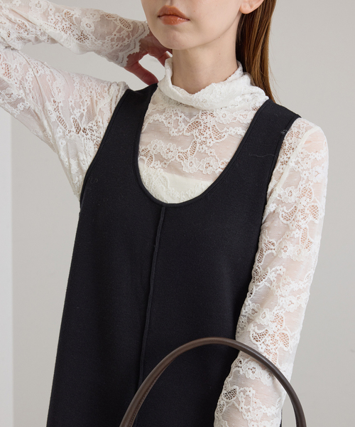 U by SPICK&SPAN(ユーバイスピックアンドスパン)の「2WAYニットロングワンピース(ワンピース・レディース・ブラック/ベージュ・FREE)」の9枚目の写真