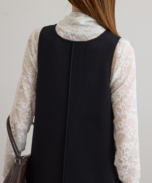 U by SPICK&SPAN(ユーバイスピックアンドスパン)の「2WAYニットロングワンピース(ワンピース・レディース・ブラック/ベージュ・FREE)」の10枚目の写真