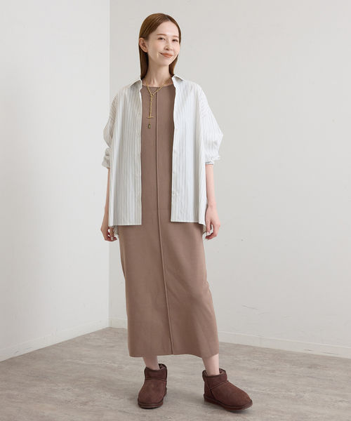 U by SPICK&SPAN(ユーバイスピックアンドスパン)の「2WAYニットロングワンピース(ワンピース・レディース・ブラック/ベージュ・FREE)」の11枚目の写真