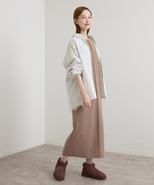 U by SPICK&SPAN(ユーバイスピックアンドスパン)の「2WAYニットロングワンピース(ワンピース・レディース・ブラック/ベージュ・FREE)」の12枚目の写真