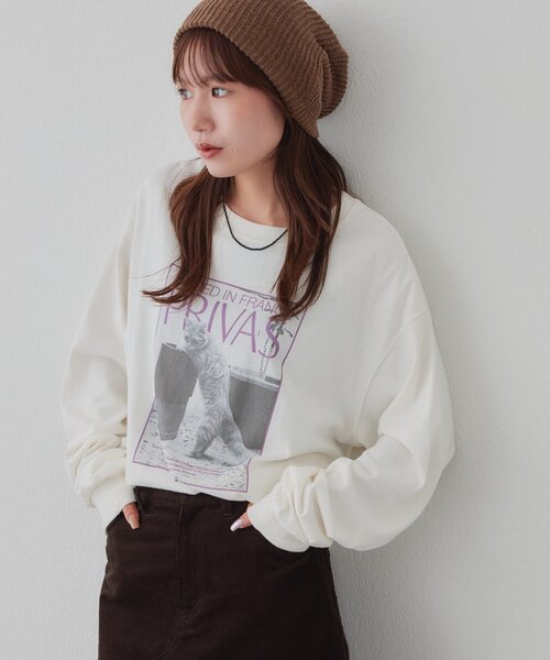 DISCOAT(ディスコート)の「【Enlude】アニマルフォトロンT《ユニセックス》(Tシャツ/カットソー・レディース・オフホワイト/チャコールグレー/ライトベージュ・LARGE/MEDIUM)」の1枚目の写真