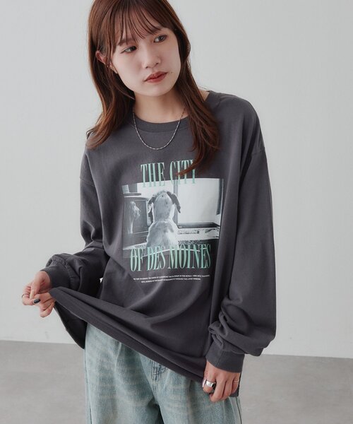 DISCOAT(ディスコート)の「【Enlude】アニマルフォトロンT《ユニセックス》(Tシャツ/カットソー・レディース・オフホワイト/チャコールグレー/ライトベージュ・LARGE/MEDIUM)」の2枚目の写真