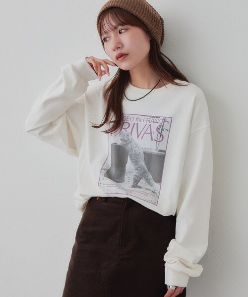 DISCOAT(ディスコート)の「【Enlude】アニマルフォトロンT《ユニセックス》(Tシャツ/カットソー・レディース・オフホワイト/チャコールグレー/ライトベージュ・LARGE/MEDIUM)」の6枚目の写真