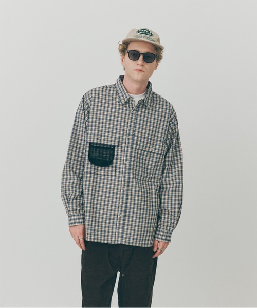 MAISON CLUB(メゾンクラブ)の「【MAISON CLUB】Double Pocket Check Shirt / ダブルポケットチェックシャツ SNF(シャツ/ブラウス・メンズ・グリーン/ブラック/アイボリー・M/L)」の11枚目の写真