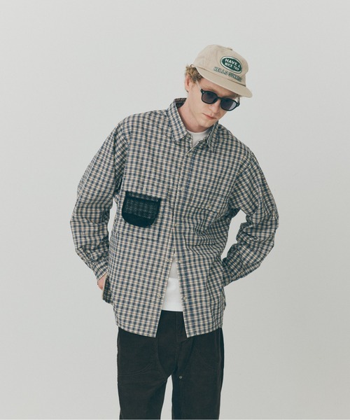 MAISON CLUB(メゾンクラブ)の「【MAISON CLUB】Double Pocket Check Shirt / ダブルポケットチェックシャツ SNF(シャツ/ブラウス・メンズ・グリーン/ブラック/アイボリー・M/L)」の12枚目の写真