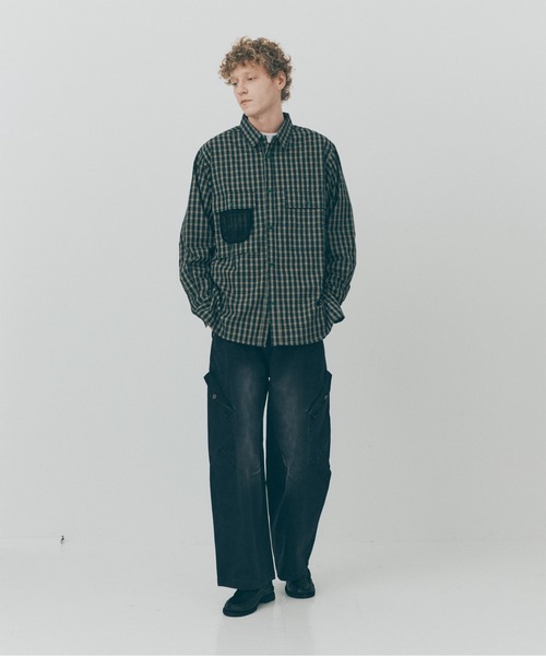 MAISON CLUB(メゾンクラブ)の「【MAISON CLUB】Double Pocket Check Shirt / ダブルポケットチェックシャツ SNF(シャツ/ブラウス・メンズ・グリーン/ブラック/アイボリー・M/L)」の6枚目の写真