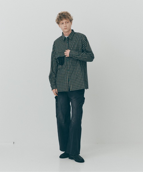 MAISON CLUB(メゾンクラブ)の「【MAISON CLUB】Double Pocket Check Shirt / ダブルポケットチェックシャツ SNF(シャツ/ブラウス・メンズ・グリーン/ブラック/アイボリー・M/L)」の7枚目の写真