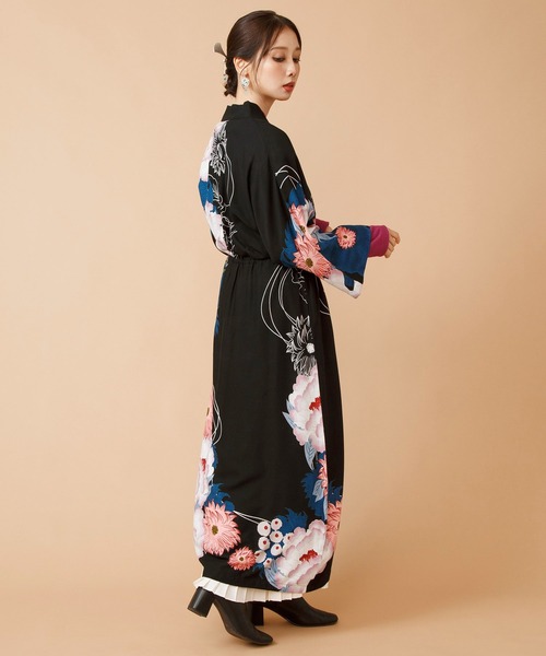 倭物やカヤ(ワモノヤカヤ)の「【倭物やカヤ】錦彩ならいワンピース(ワンピース・レディース・パープル/ネイビー/スミクロ・FREE)」の7枚目の写真