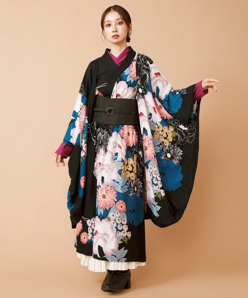 倭物やカヤ(ワモノヤカヤ)の「【倭物やカヤ】錦彩ならいワンピース(ワンピース・レディース・パープル/ネイビー/スミクロ・FREE)」の8枚目の写真
