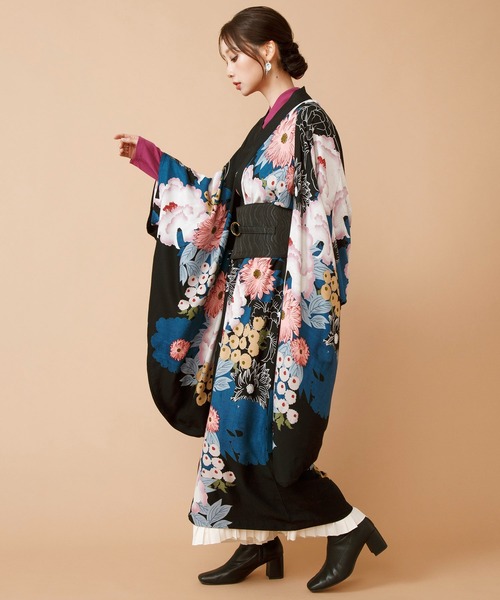 倭物やカヤ(ワモノヤカヤ)の「【倭物やカヤ】錦彩ならいワンピース(ワンピース・レディース・パープル/ネイビー/スミクロ・FREE)」の9枚目の写真