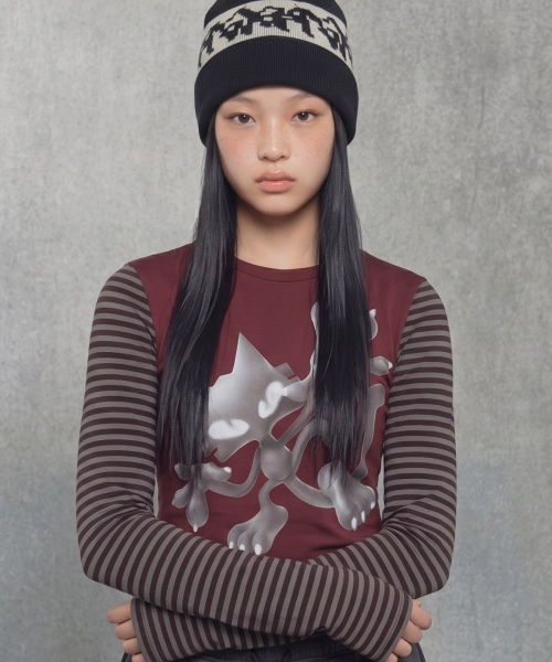 NIGHTWORKDEPT(ナイトワークデプト)の「AFTER HOURS CAT LONG SLEEVE_RED(Tシャツ/カットソー・レディース・その他・FREE)」の5枚目の写真