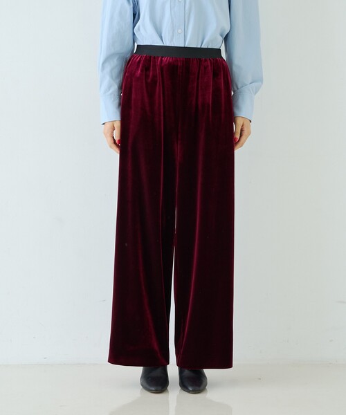 Rouge vif Anna(ルージュヴィフアンナ)の「ベロアストレッチイージーパンツ/ウエストゴム(その他パンツ・レディース・ブラック/ワイン・36/38)」の12枚目の写真