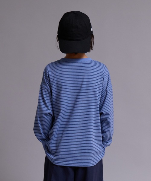 PAIRMANON STREET（ペアマノンストリート）の「【90-160cm】【綿100%】ボーダー 長袖 Tシャツ【PAIRMANON STREET】（Tシャツ/カットソー・キッズ・ブラウン/グレー/ブラック/グリーン/ブルー・120/130/100/150/160/140/110/90）」の19枚目の写真