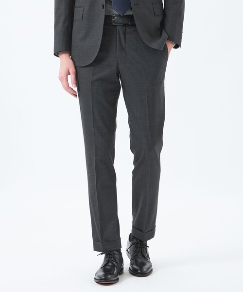 MACKINTOSH PHILOSOPHY(マッキントッシュ フィロソフィー)の「【WEB&一部店舗限定】トロッター テーパードトラウザーズ ウール混マイクロ千鳥(その他パンツ・メンズ・チャコールグレー/ネイビー・40/38)」の1枚目の写真