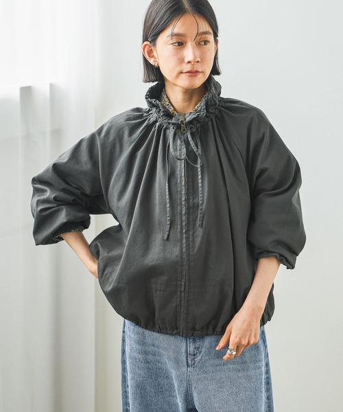studio CLIP(スタディオクリップ)の「アソートフリル襟シャツブルゾン(ブルゾン・レディース・インディゴブルー/アイボリー/スモーク・FREE)」の6枚目の写真