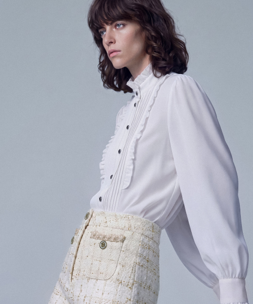UNTAGE（アンテージ）の「ビクトリアンプリーツフラストランブラウス[ホワイト(MAN)]_UTS-FS09（シャツ/ブラウス・メンズ・その他・FREE）」の3枚目の写真