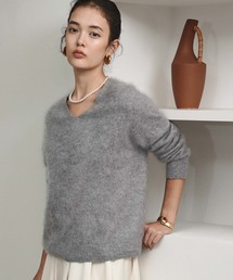 ELFRANK（エルフランク）の「【2026AW】【ウール・カシミヤ・シルク混】Vネックシャギーニットプルオーバー（ニット/セーター）」