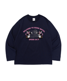 ペットハウス グラフィック ロングスリーブTシャツ (ネイビー)