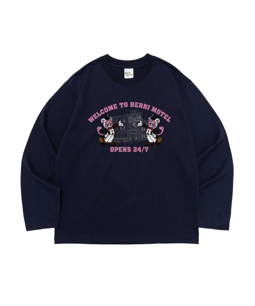 BERNI(ベルニ)の「ハウスグラフィックロングスリーブTシャツ(ネイビー)(Tシャツ/カットソー・レディース・その他・SMALL/X-LARGE/LARGE/MEDIUM)」の1枚目の写真