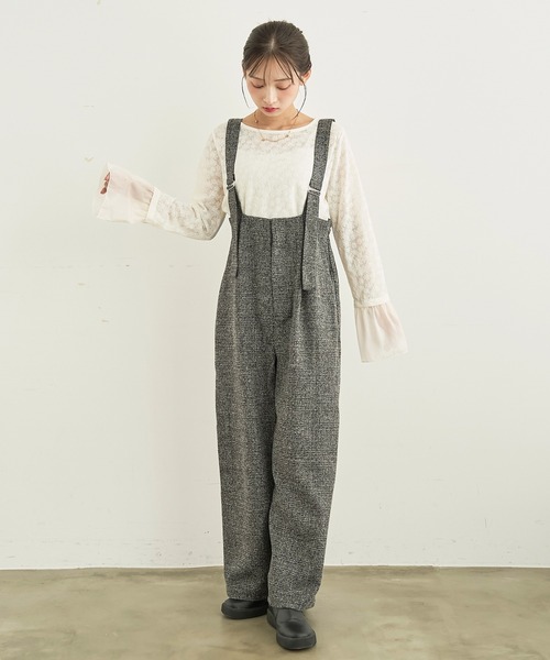 mil（ミル）の「ハイウエストサロペット【588228】（サロペット/オーバーオール・レディース・ブラック/ブラウン/チャコールグレー・XS/S）」の4枚目の写真