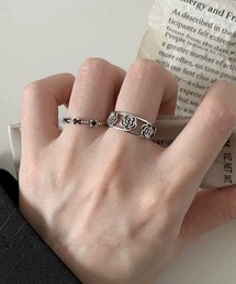 E.M.A.N.O.N（エマノン）の「【E.M.A.N.O.N】【466934】バラモチーフシルバーリング2点セット(RO)（リング）」