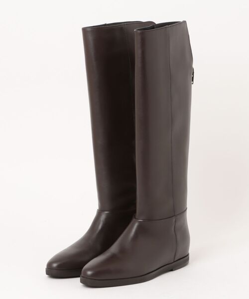 CORSO ROMA,9(コルソローマ)の「【CORSO ROMA 9】フラットソールバックジップロングブーツ(W63201)(ブーツ・レディース・ブラウン/ブラック・36/38/37/39/35)」の2枚目の写真