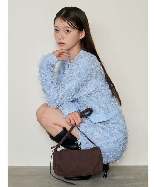 LAGUNAMOON(ラグナムーン)の「カットフリンジニットセットアップ(ワンピース・レディース・アイボリー/ブラック/ブルー・SMALL/MEDIUM)」の4枚目の写真