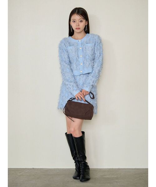 LAGUNAMOON(ラグナムーン)の「カットフリンジニットセットアップ(ワンピース・レディース・アイボリー/ブラック/ブルー・SMALL/MEDIUM)」の15枚目の写真