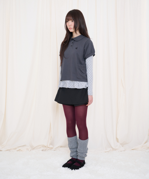 Video Jockey（ビデオジョッキー）の「レイヤード ロングスリーブTシャツセット [チャコール]（Tシャツ/カットソー・レディース・チャコール・FREE）」の2枚目の写真