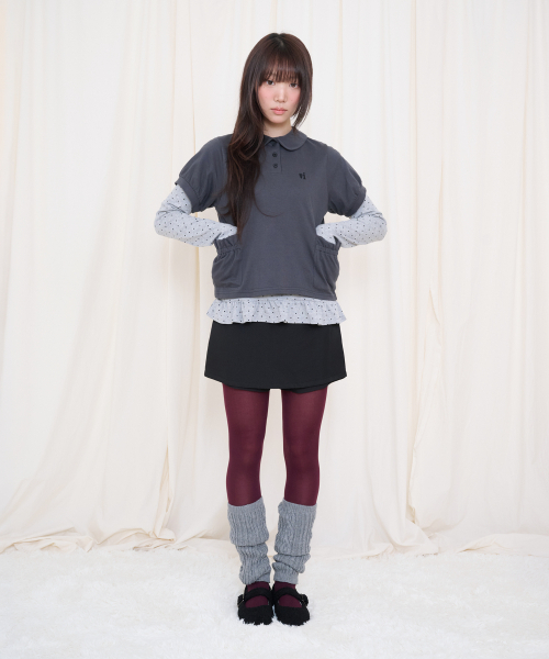 Video Jockey（ビデオジョッキー）の「レイヤード ロングスリーブTシャツセット [チャコール]（Tシャツ/カットソー・レディース・チャコール・FREE）」の3枚目の写真
