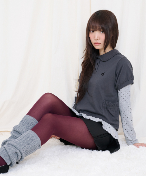 Video Jockey（ビデオジョッキー）の「レイヤード ロングスリーブTシャツセット [チャコール]（Tシャツ/カットソー・レディース・チャコール・FREE）」の5枚目の写真