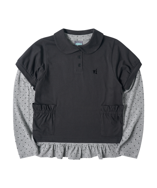 Video Jockey（ビデオジョッキー）の「レイヤード ロングスリーブTシャツセット [チャコール]（Tシャツ/カットソー・レディース・チャコール・FREE）」の6枚目の写真